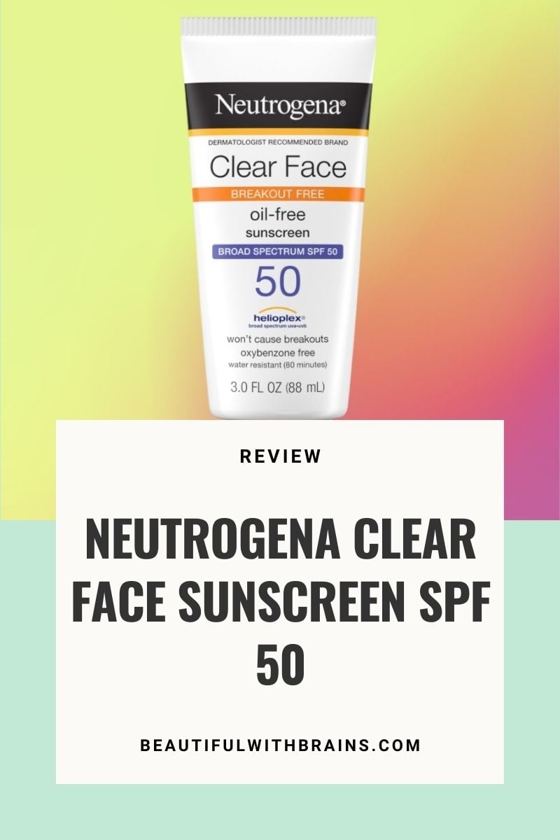 neutrogena clear face sunscreen spf 50 review