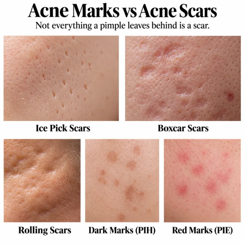 Acne Marks vs Acne Scars Infographic
